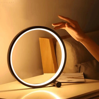 Dimmable LED Ring Table Lamp – Modern Touch Control
