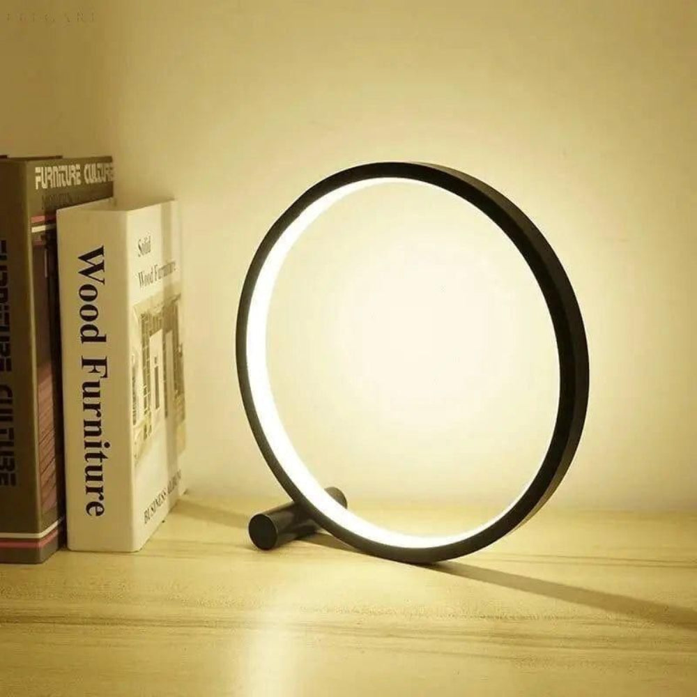 Dimmable LED Ring Table Lamp – Modern Touch Control