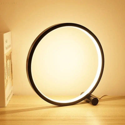 Dimmable LED Ring Table Lamp – Modern Touch Control