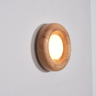 Orbitus LED Wall Light – Modern Wooden Frame
