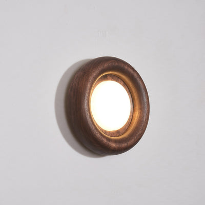 Orbitus LED Wall Light – Modern Wooden Frame