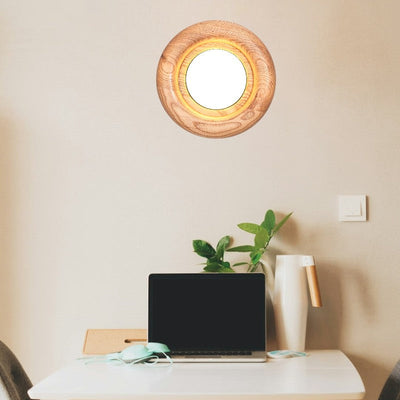 Orbitus LED Wall Light – Modern Wooden Frame