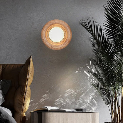Orbitus LED Wall Light – Modern Wooden Frame