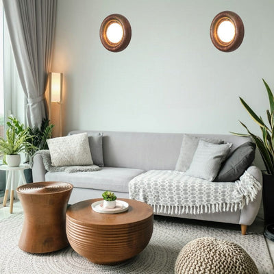 Orbitus LED Wall Light – Modern Wooden Frame