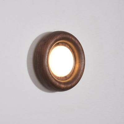 Orbitus LED Wall Light – Modern Wooden Frame
