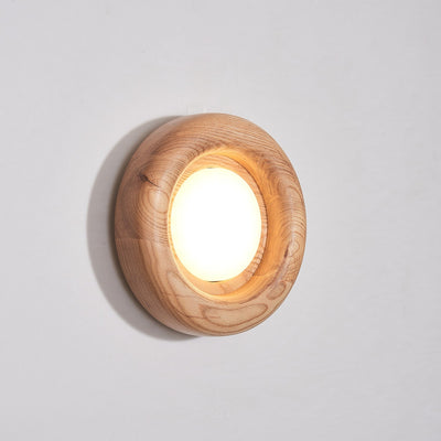 Orbitus LED Wall Light – Modern Wooden Frame