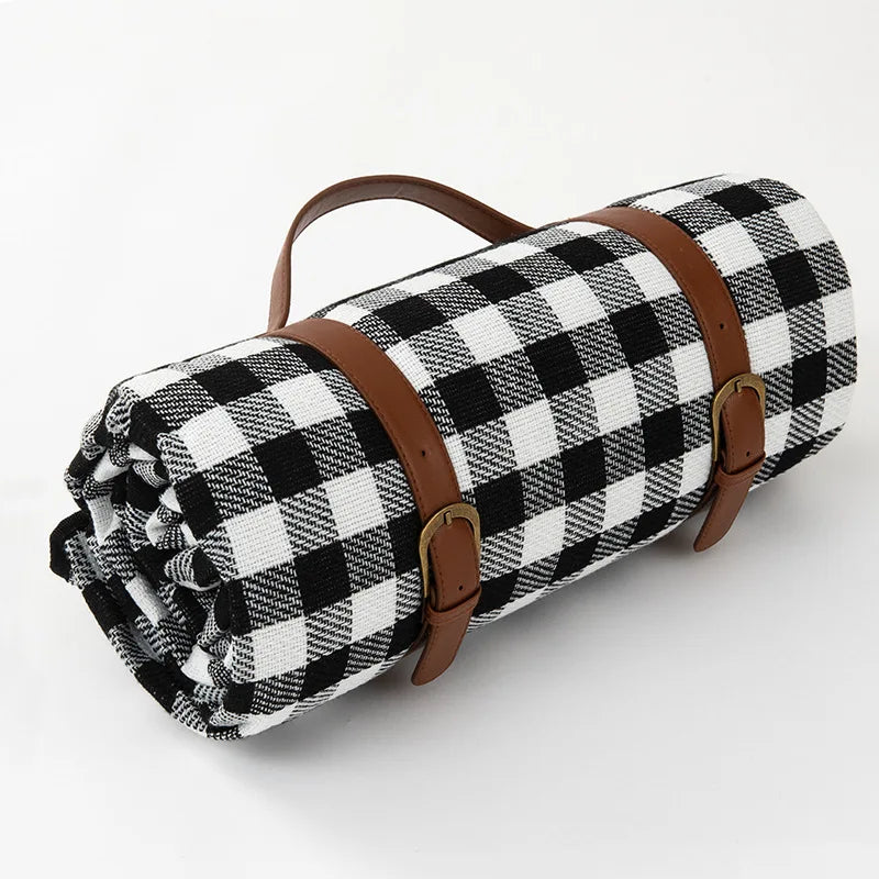 Foldable Waterproof Plaid Picnic Blanket for Outdoor Adventures