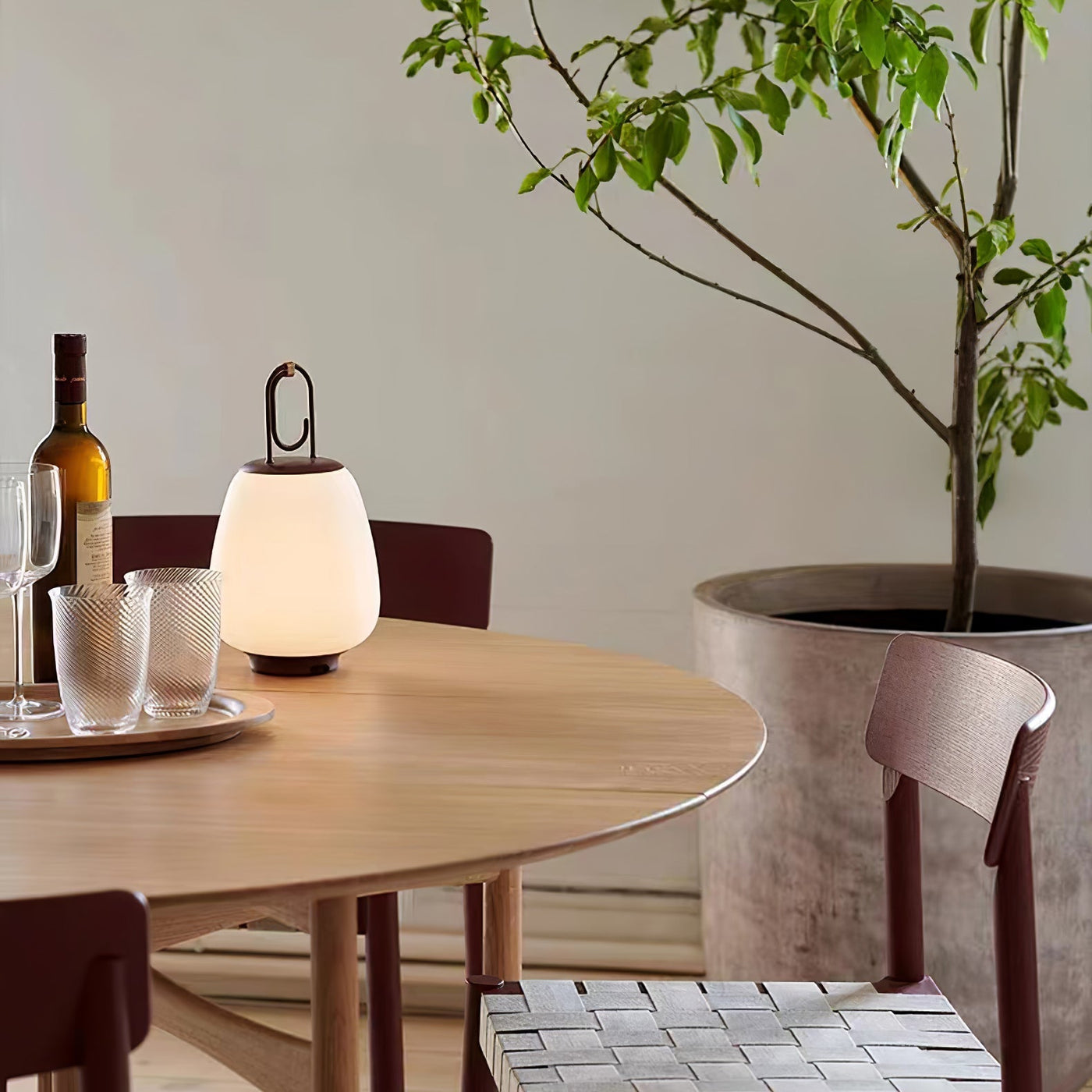 Portable Nordic Lantern Table Lamp USB Rechargeable