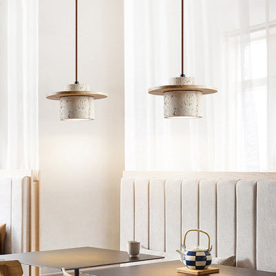 Travertine Hanging Light – Natural Stone Pendant Lamp