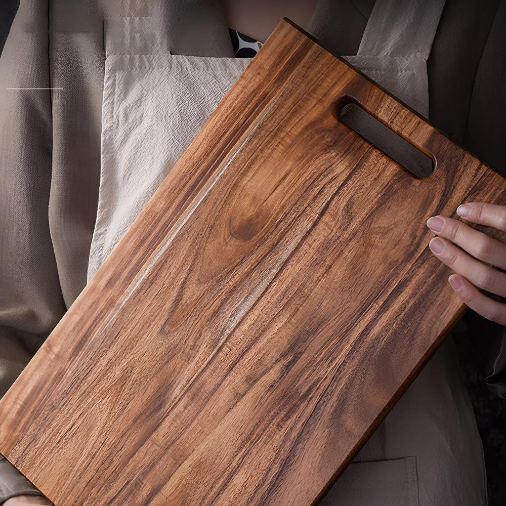 AuriWood Acacia Wooden Cutting Board with Handle