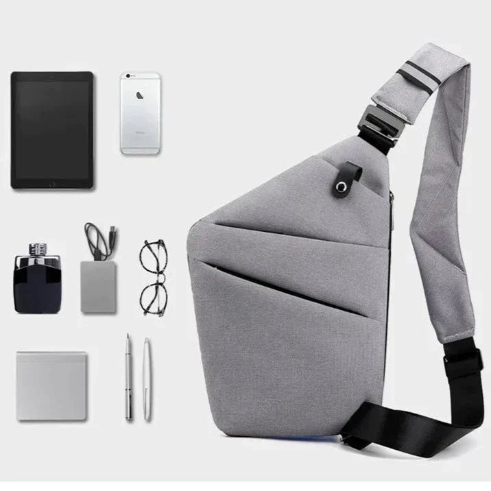 SecureTravel Anti-Theft Slingbag with Hidden Zippers