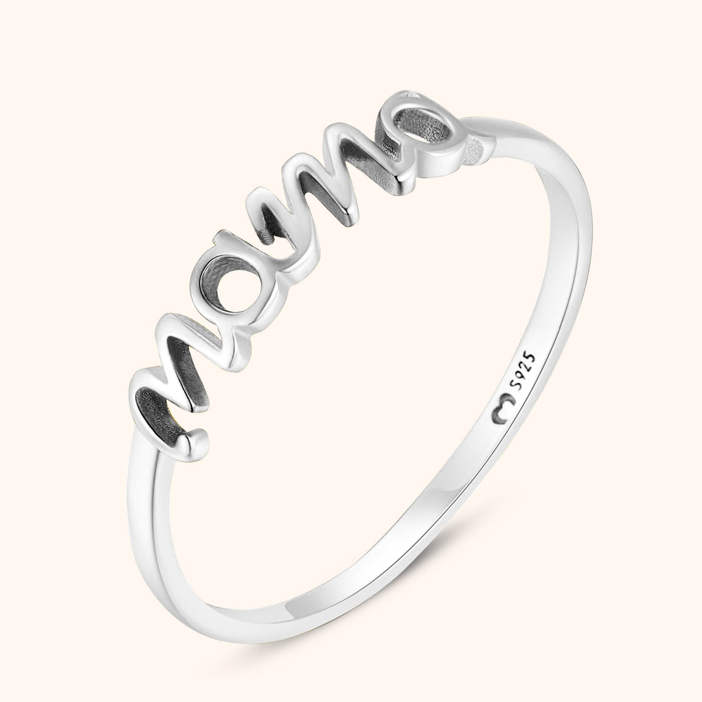 Sterling Silver Mama Ring for Women – Emma Design