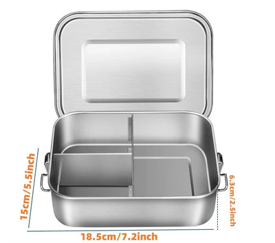 RVS Bento Lunchbox 800ml – Leak-proof, Compartments, Dishwasher Safe