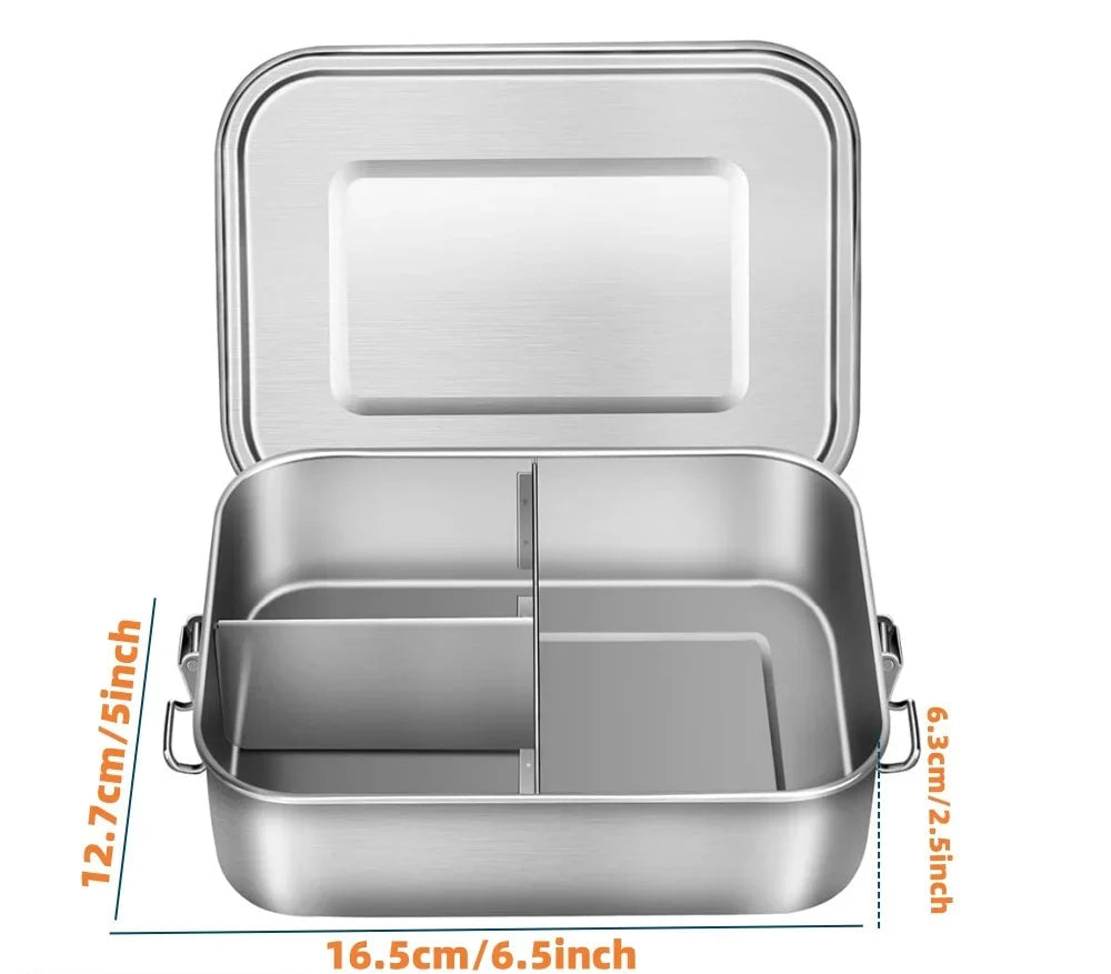 RVS Bento Lunchbox 800ml – Leak-proof, Compartments, Dishwasher Safe