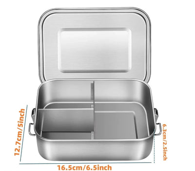 RVS Bento Lunchbox 800ml – Leak-proof, Compartments, Dishwasher Safe
