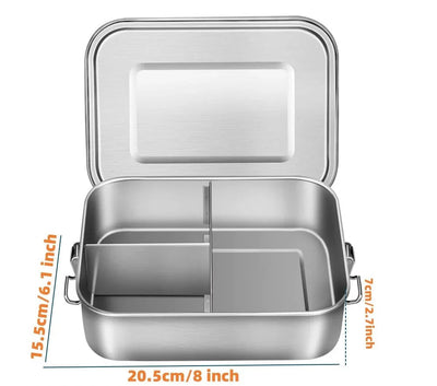 RVS Bento Lunchbox 800ml – Leak-proof, Compartments, Dishwasher Safe
