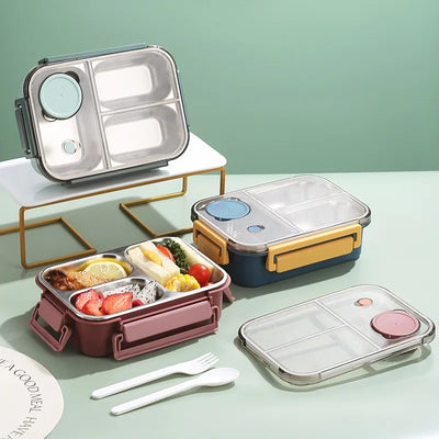Leak-Proof Stainless Steel Lunchbox with Cutlery (850 ml) – For Work, School & On the Go
