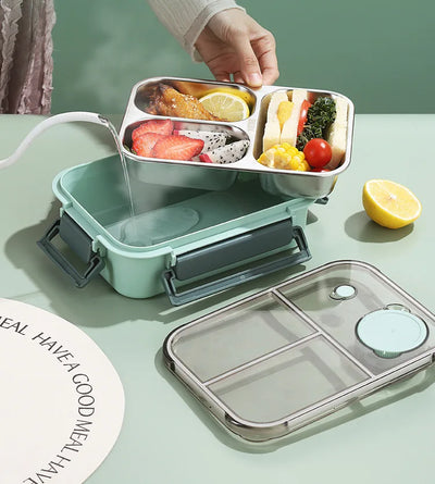 Leak-Proof Stainless Steel Lunchbox with Cutlery (850 ml) – For Work, School & On the Go