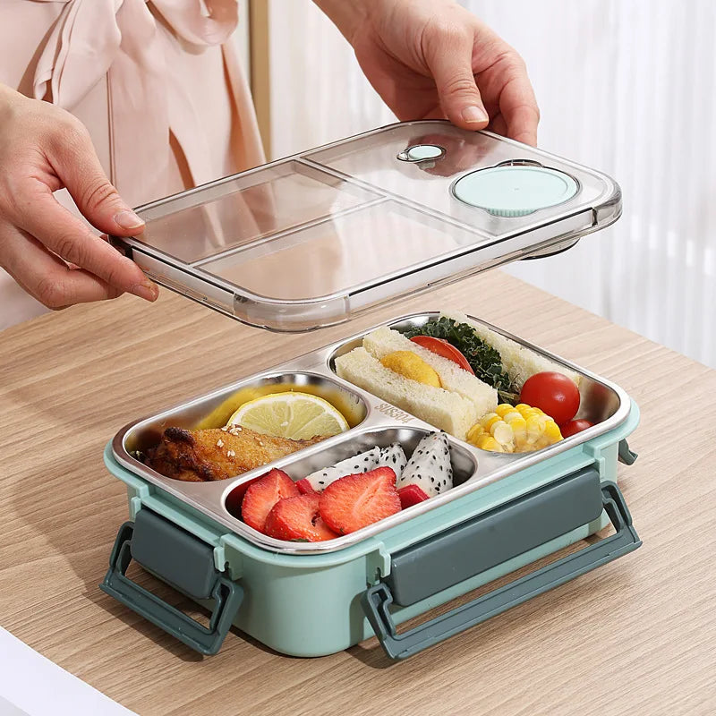 Leak-Proof Stainless Steel Lunchbox with Cutlery (850 ml) – For Work, School & On the Go