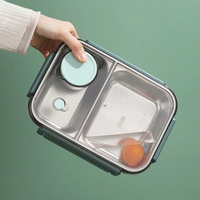 Leak-Proof Stainless Steel Lunchbox with Cutlery (850 ml) – For Work, School & On the Go