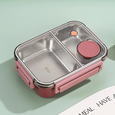 Leak-Proof Stainless Steel Lunchbox with Cutlery (850 ml) – For Work, School & On the Go