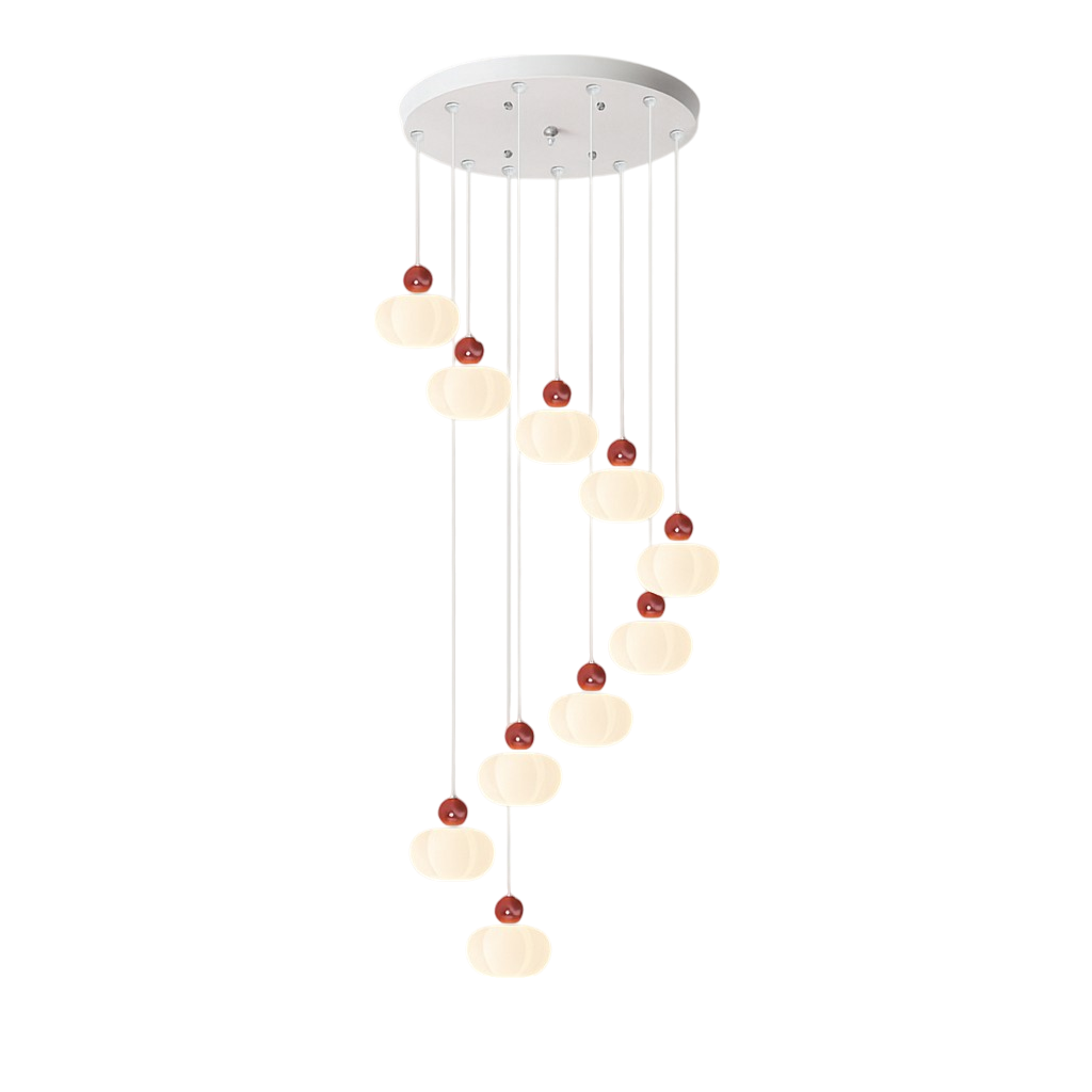 Cream Art Deco Staircase LED Chandelier