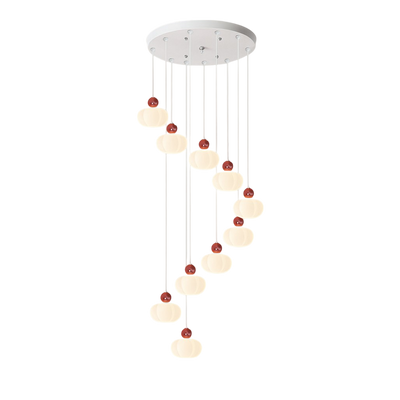 Cream Art Deco Staircase LED Chandelier