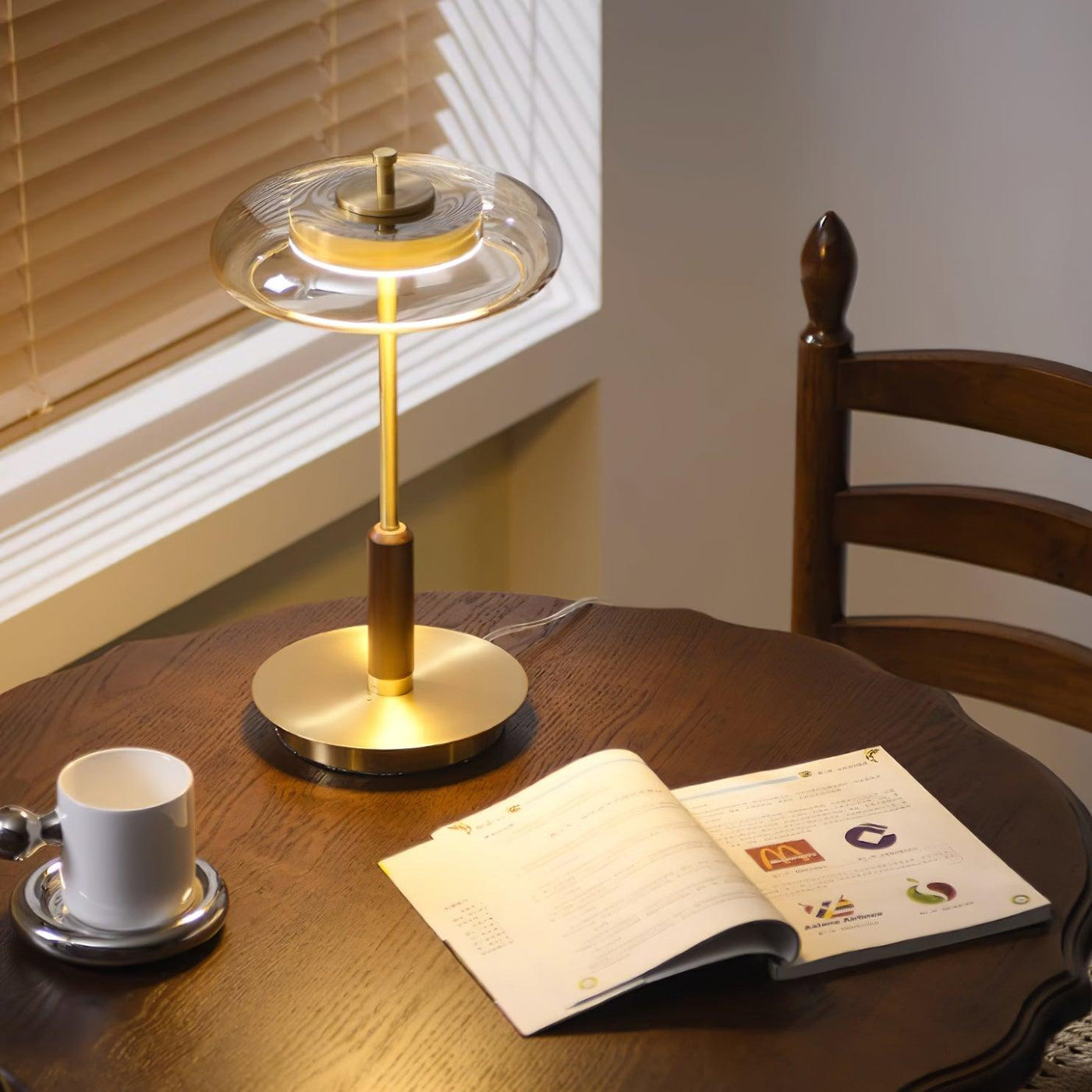 Classic LED Table Lamp with Glass and Metal