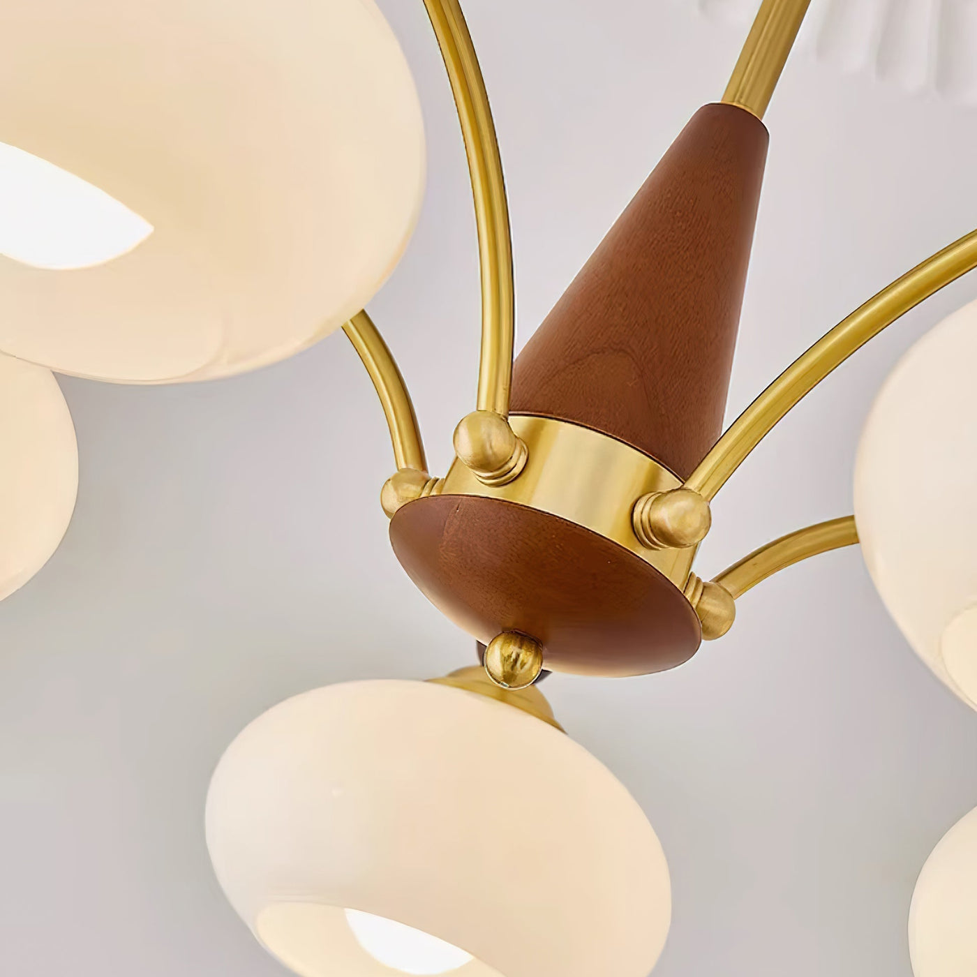 Retro Melodica Victorian Wood Brass Chandelier
