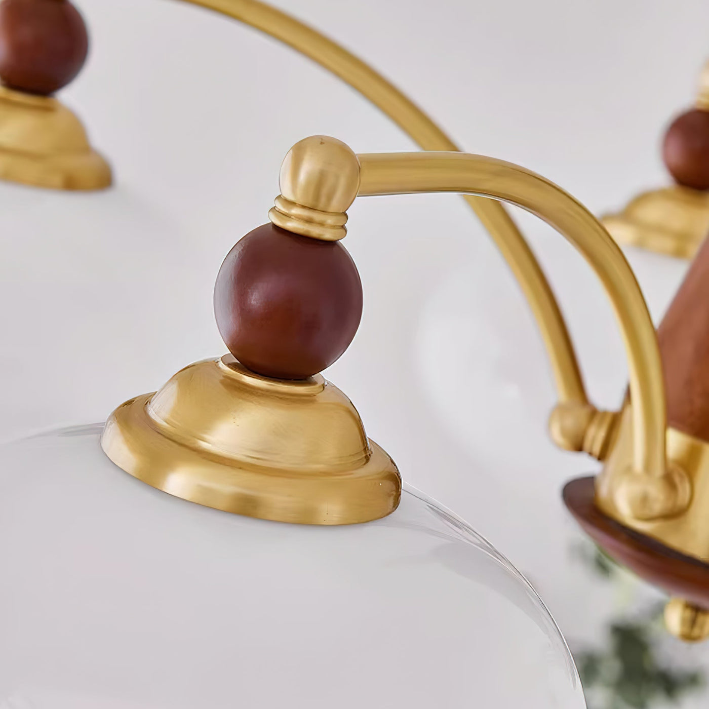 Retro Melodica Victorian Wood Brass Chandelier