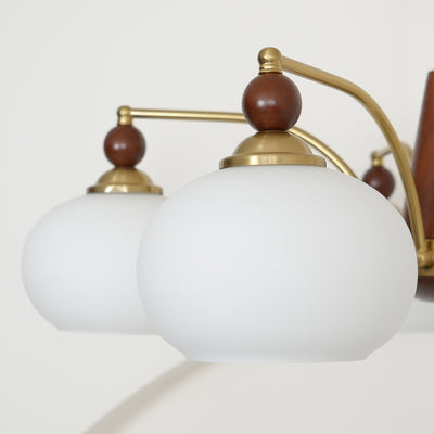 Retro Melodica Victorian Wood Brass Chandelier