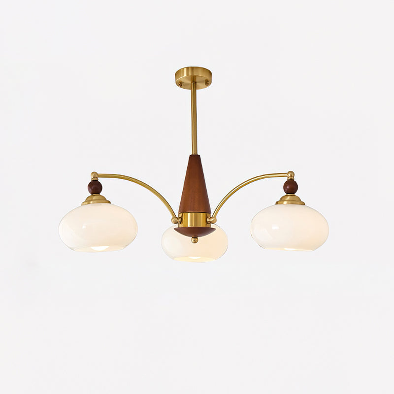 Retro Melodica Victorian Wood Brass Chandelier