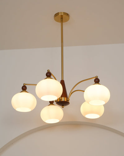 Retro Melodica Victorian Wood Brass Chandelier