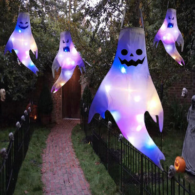Halloween Hanging Ghost Lights – LED Outdoor Decor