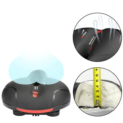 Wide Shock-Absorbing Bike Saddle with Reflective Strip