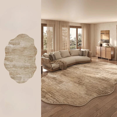 Irregular Plush Washable Rug for Bedroom and Living Room