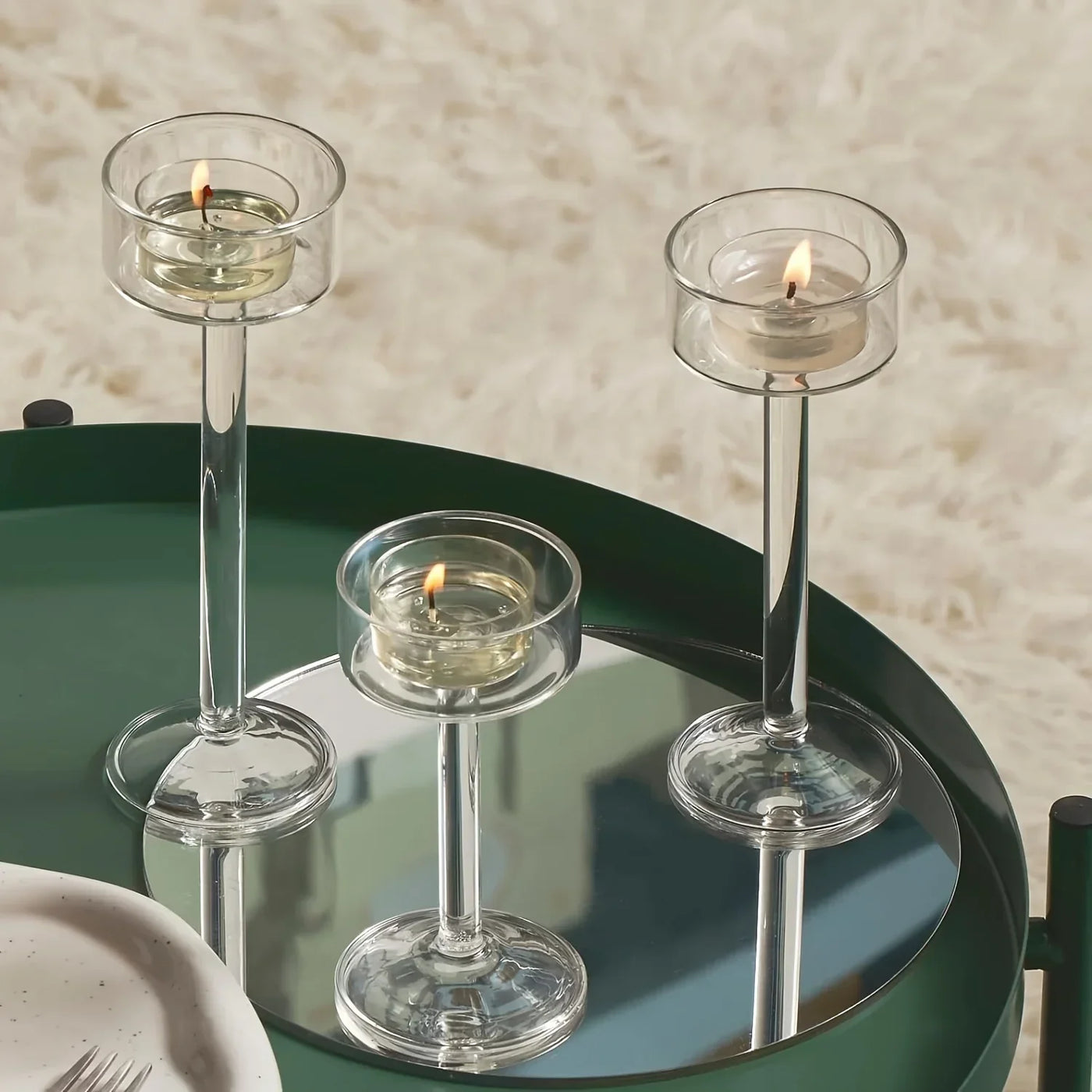 Clear Acrylic Candle Holder Set – 3-Piece LumaVase