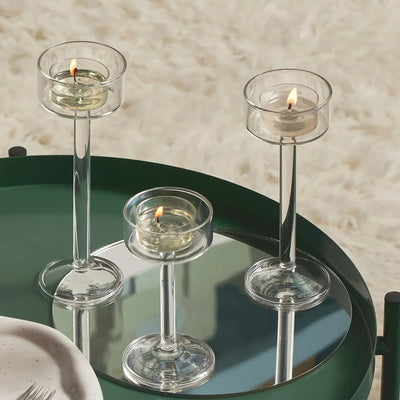 Clear Acrylic Candle Holder Set – 3-Piece LumaVase