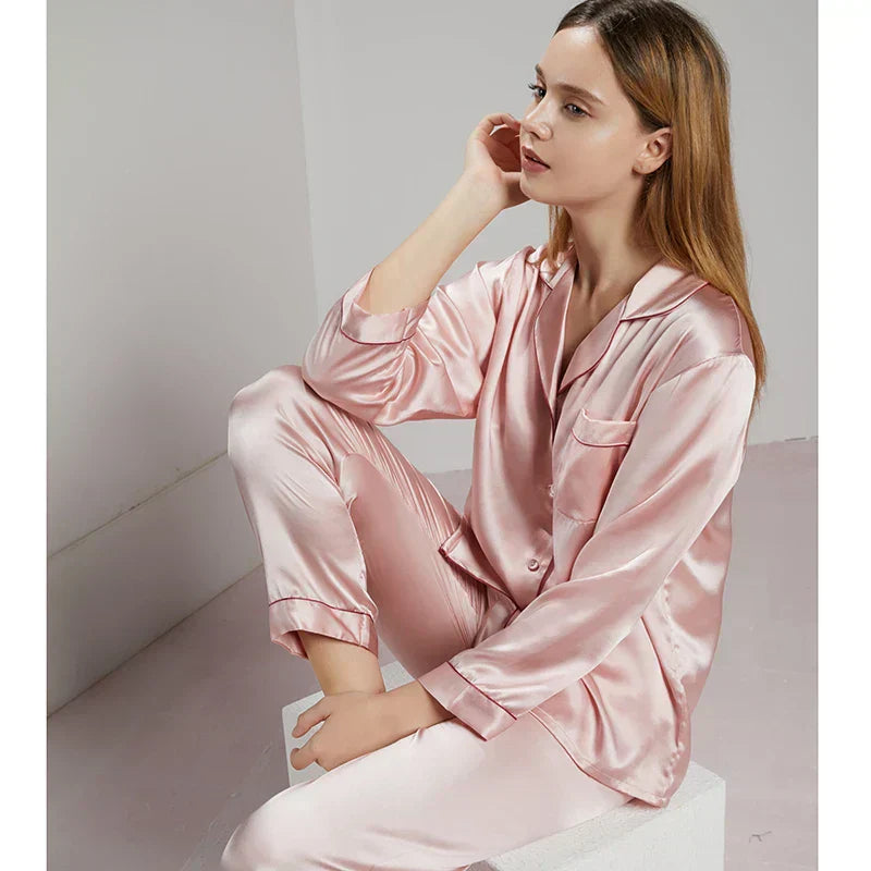 Celeste Ladies’ Silk Pyjama Set – 100% Silk Luxury Nightwear