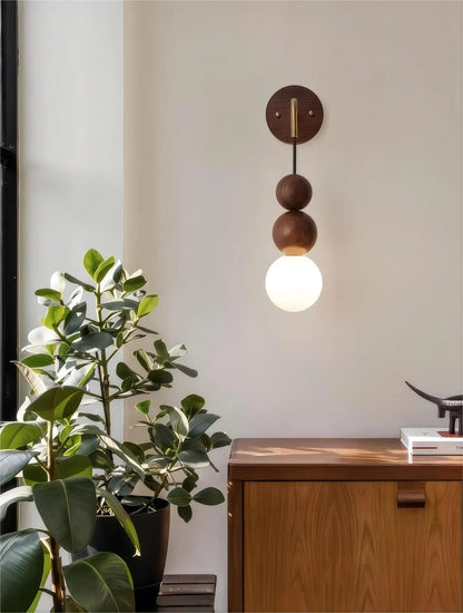 ShadowLuxe – Modern Wall Lamp with Walnut and Gradient Glass