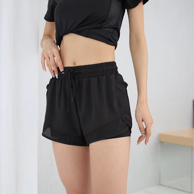 Women’s High-Performance Yoga and Running Shorts with Mesh Pockets