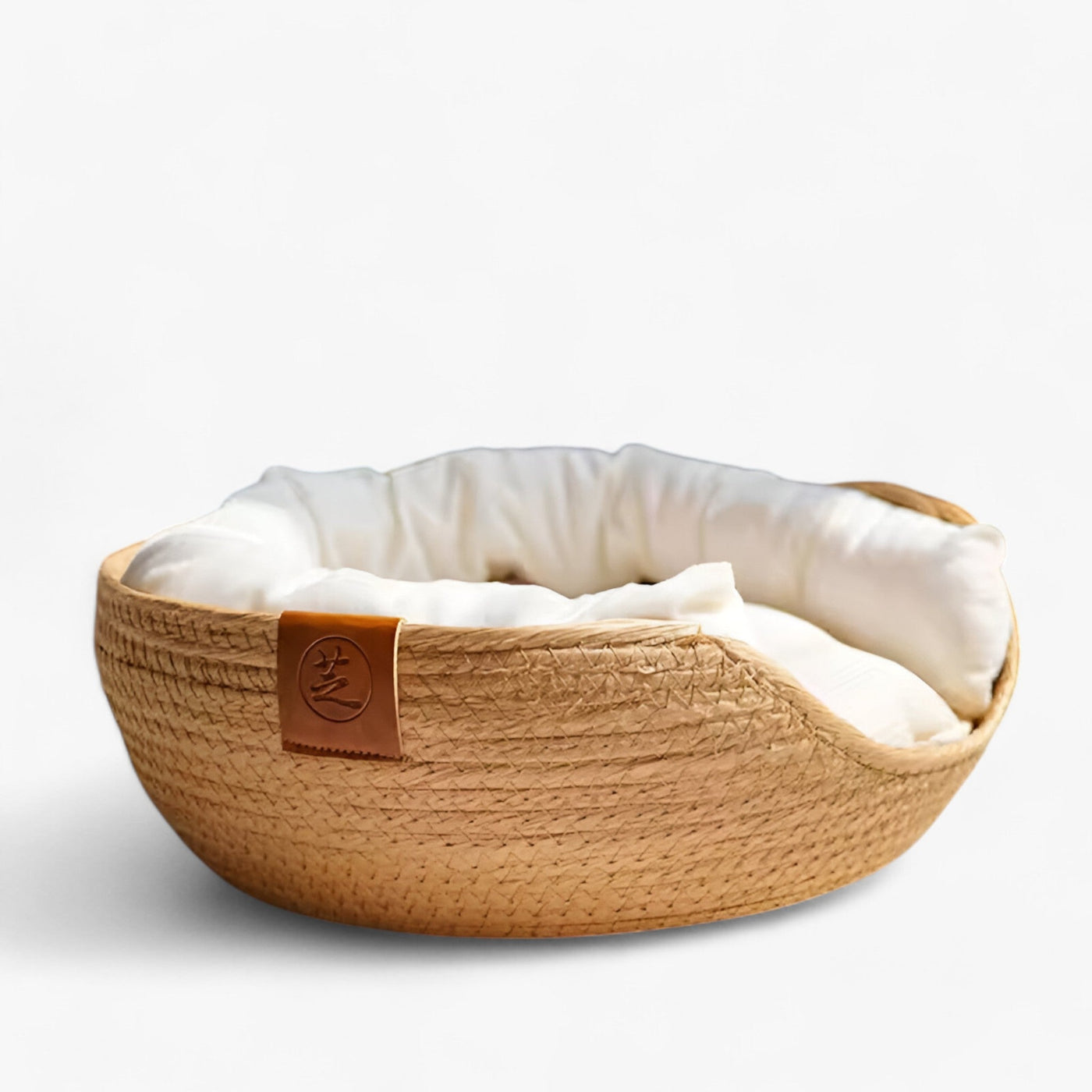 Handwoven Bamboo Pet Bed with Soft Cushion – Luna Nest