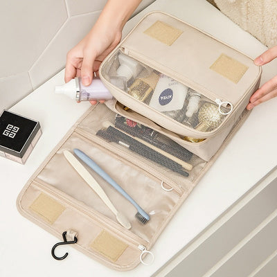 Roll-Up Travel Makeup Bag with Hook