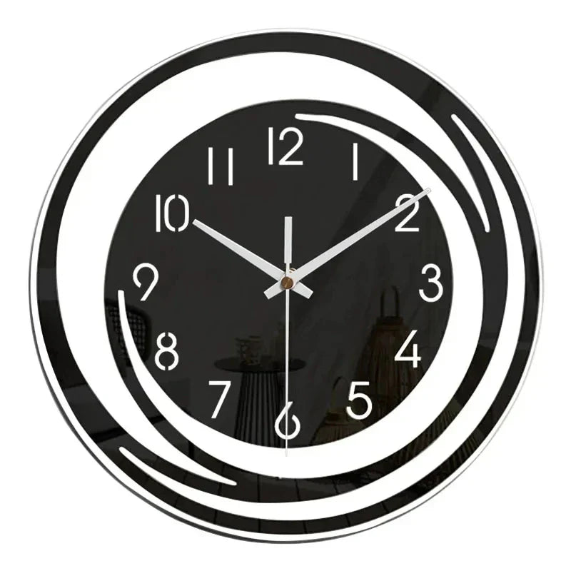 Black Acrylic Wall Clock – Modern Scandinavian Design