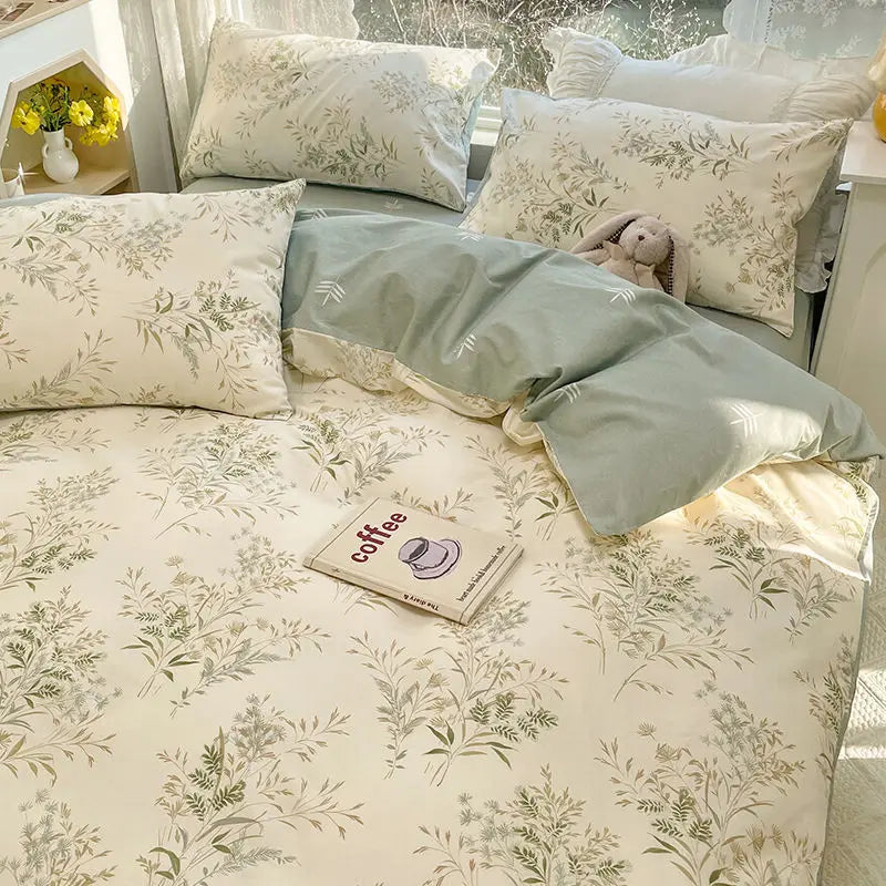 Soft Cotton Floral Bedding Set with Pillowcase
