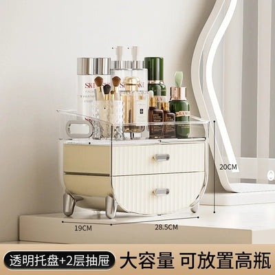 Rechargeable Cosmetic Organizer – Transparent Dustproof Makeup