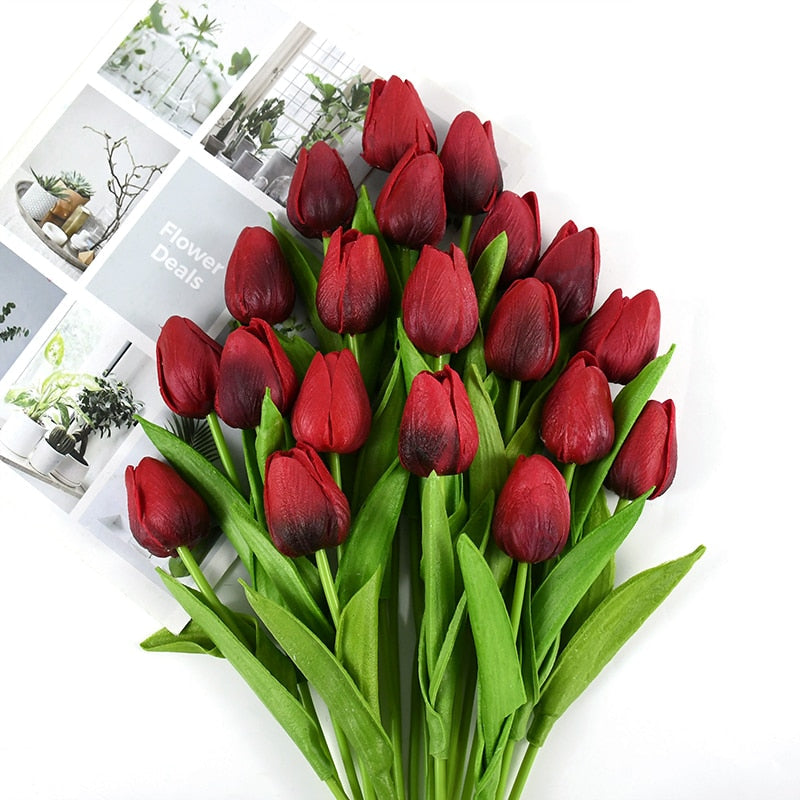 Artificial Tulip Bouquet with Realistic Lifelike Flowers