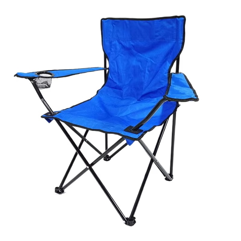 Portable Folding Camping Chair with Armrest, Backrest & Cup Holder
