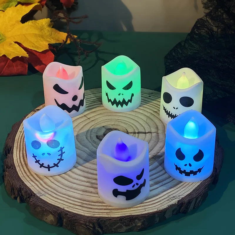 Halloween LED Ghost & Pumpkin Candle Lights – 6 Pack