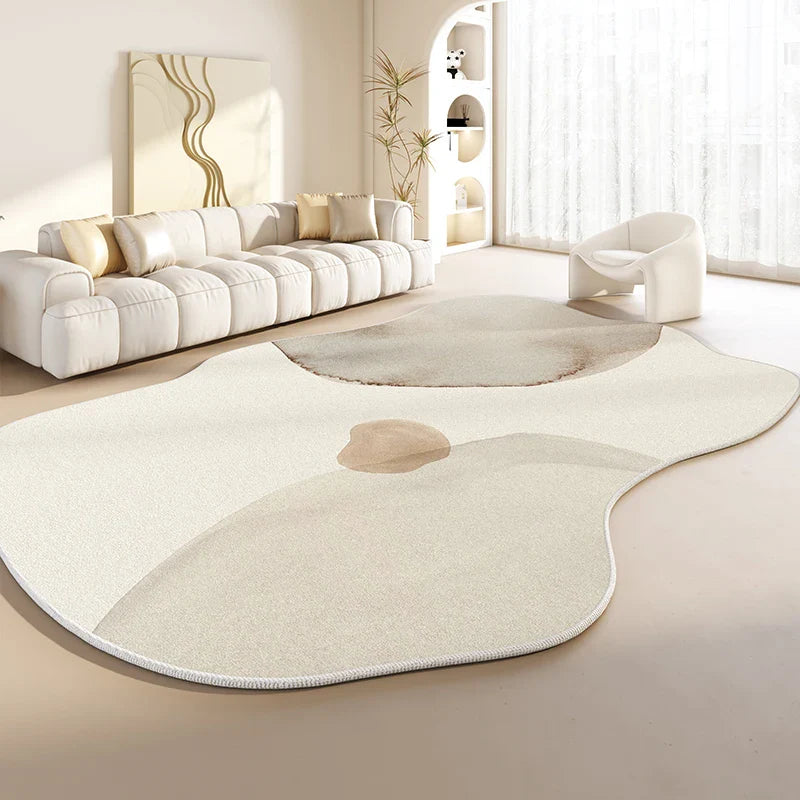 Japanese Style Irregular Plush Rug with Non-Slip Backing
